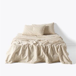 Linen House Benina Flannelette Sheet Set Pebble