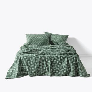 Linen House Tyra Flannelette Sheet Set Forest