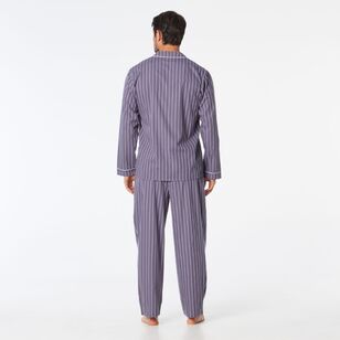 Nic Morris Men's Long Cotton Poplin PJ Set Charcoal