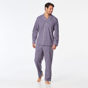 Nic Morris Men's Long Cotton Poplin PJ Set Charcoal