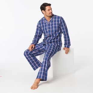 Nic Morris Men's Long Check Cotton Poplin PJ Set Check