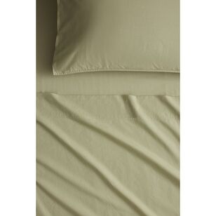 Sheridan Bayley Washed Cotton Percale Sheet Set Fern