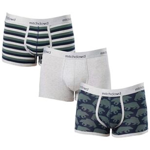 Mitch Dowd Men's Bear Walk Cotton Trunk 3 Pack Grey