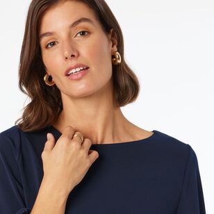 Jane Lamerton Women's Bubble Hem Top Deep Navy