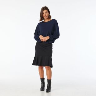 Jane Lamerton Women's Bubble Hem Top Deep Navy