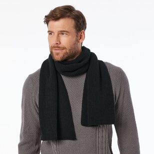 JC Lanyon Men's Essential Knit Scarf Black