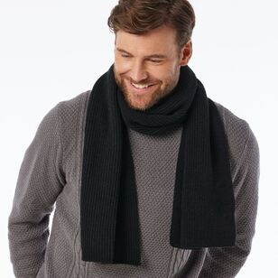 JC Lanyon Men's Essential Knit Scarf Black