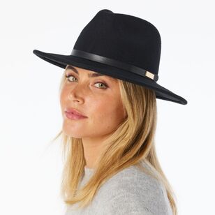 Khoko Women's Classic Wool Panama Hat Black