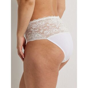 Kayser Women's Cotton & Lace Full Brief White