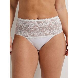 Kayser Women's Cotton & Lace Full Brief White