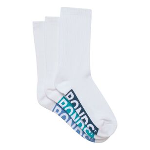 Bonds Men's Original Logo Quarter Crew Sock 3 Pack White