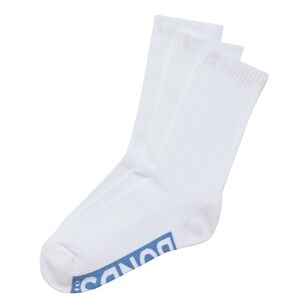 Bonds Men's Original Logo Quarter Crew Sock 3 Pack White