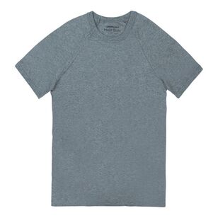 Underworks Men's Cotton Interlock Short Sleeve Thermal Tee Grey