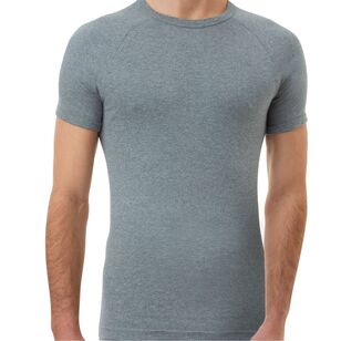 Underworks Men's Cotton Interlock Short Sleeve Thermal Tee Grey