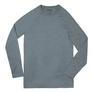Underworks Men's Cotton Interlock Long Sleeve Thermal Top Grey