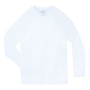 Underworks Men's Cotton Interlock Long Sleeve Thermal Top White