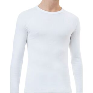 Underworks Men's Cotton Interlock Long Sleeve Thermal Top White