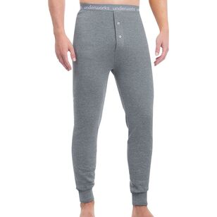 Underworks Men's Cotton Interlock Long John Thermals Grey