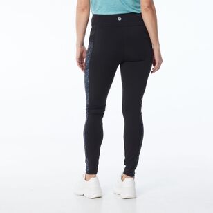 LMA Women's Spliced Full Length Leggings Black & Mint