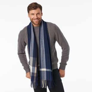 JC Lanyon Men's Multi Plaid Scarf Blue & Multicoloured One Size