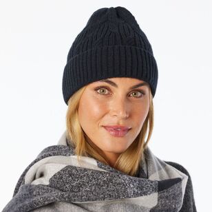 Khoko Women's Cable Knit Beanie Black One Size