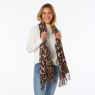 Khoko Leopard Scarf Tan