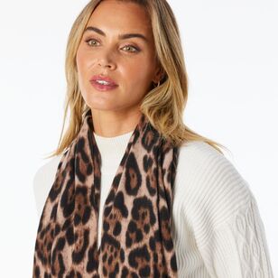 Khoko Leopard Scarf Tan