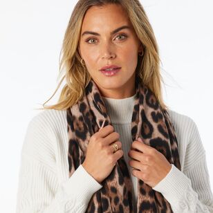 Khoko Leopard Scarf Tan