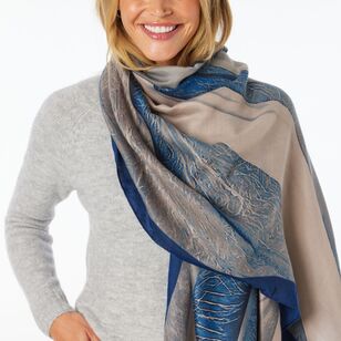 Khoko Women's Abstract Scarf Blue