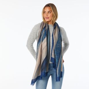 Khoko Women's Abstract Scarf Blue