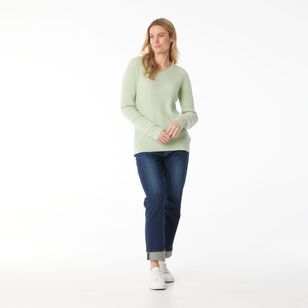 Khoko Collection Women's Soft Knit Cable Jumper Mint