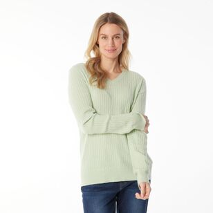 Khoko Collection Women's Soft Knit Cable Jumper Mint