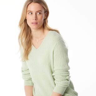 Khoko Collection Women's Soft Knit Cable Jumper Mint