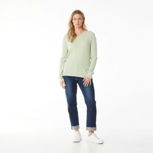 Khoko Collection Women's Soft Knit Cable Jumper Mint