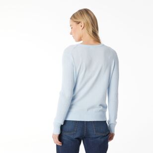 Khoko Collection Women's Soft Knit Cable Cardigan Pale Blue