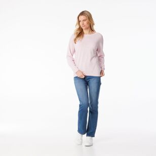 Khoko Collection Women's Cotton Jumper Pink Marle