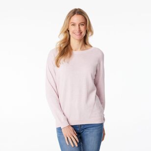 Khoko Collection Women's Cotton Jumper Pink Marle