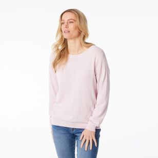 Khoko Collection Women's Cotton Jumper Pink Marle