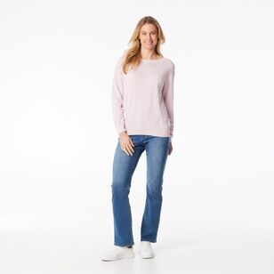 Khoko Collection Women's Cotton Jumper Pink Marle