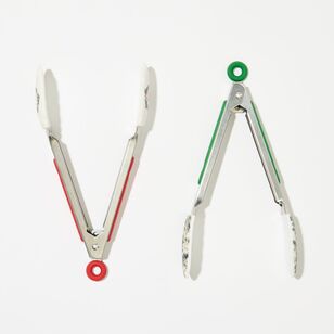 Cooking With Colour 7" Christmas Locking Tongs 2 Pack