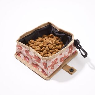 Mozi Pet Gingerbread Travel Foldable Bowl Brown