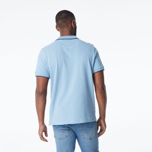 JC Lanyon Men's Elwick Chest Stripe Polo Shirt Dust Blue