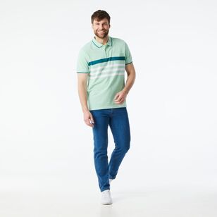 JC Lanyon Men's Elwich Chest Stripe Polo Shirt Green