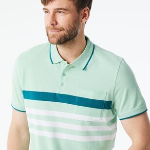 JC Lanyon Men's Elwick Chest Stripe Polo Shirt Green