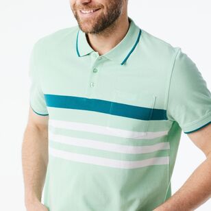 JC Lanyon Men's Elwick Chest Stripe Polo Shirt Green