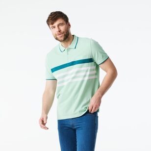 JC Lanyon Men's Elwick Chest Stripe Polo Shirt Green