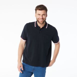 JC Lanyon Men's Douglas Short Sleeve Solid Coloured Polo Shirt Black