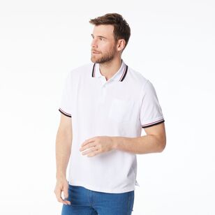 JC Lanyon Men's Douglas Short Sleeve Solid Coloured Polo Shirt White