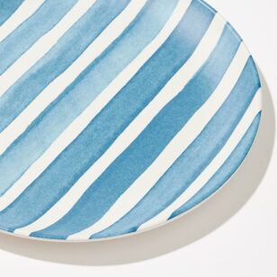 Smith + Nobel Terrazzo Stripe Melamine + Bamboo Dinner Plate Blue