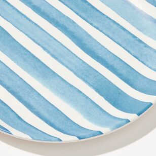 Smith + Nobel Terrazzo Stripe Melamine + Bamboo Salad Plate Blue